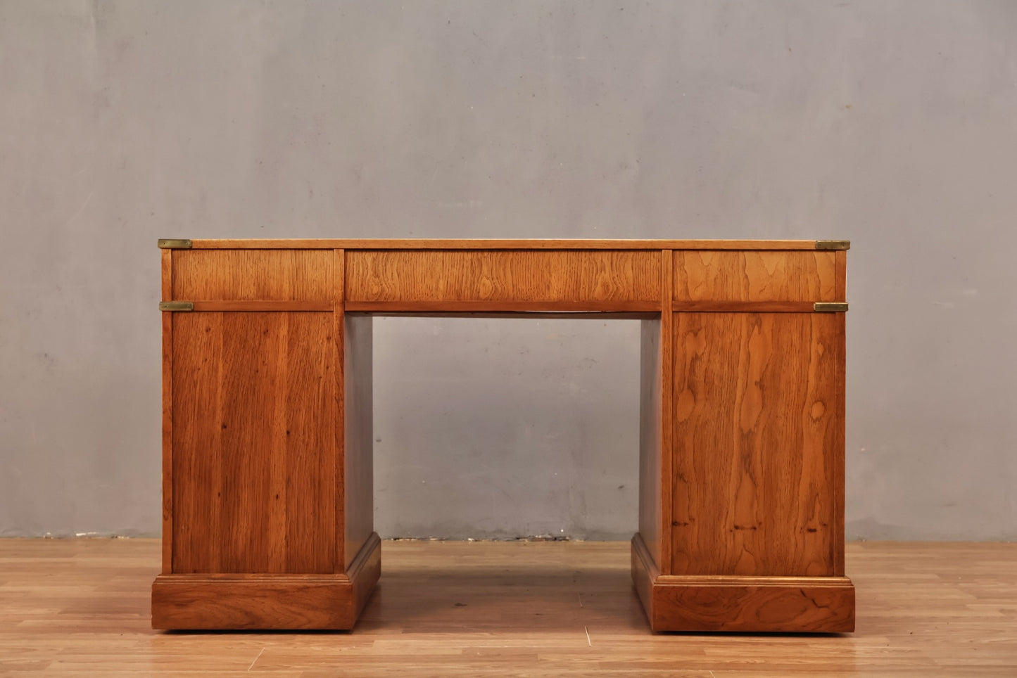 Campaign-Style 7-Drawer Executive Desk - ONLINE ONLY