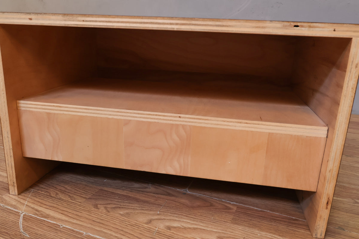 Low Boxy Black Laminate Side Table
