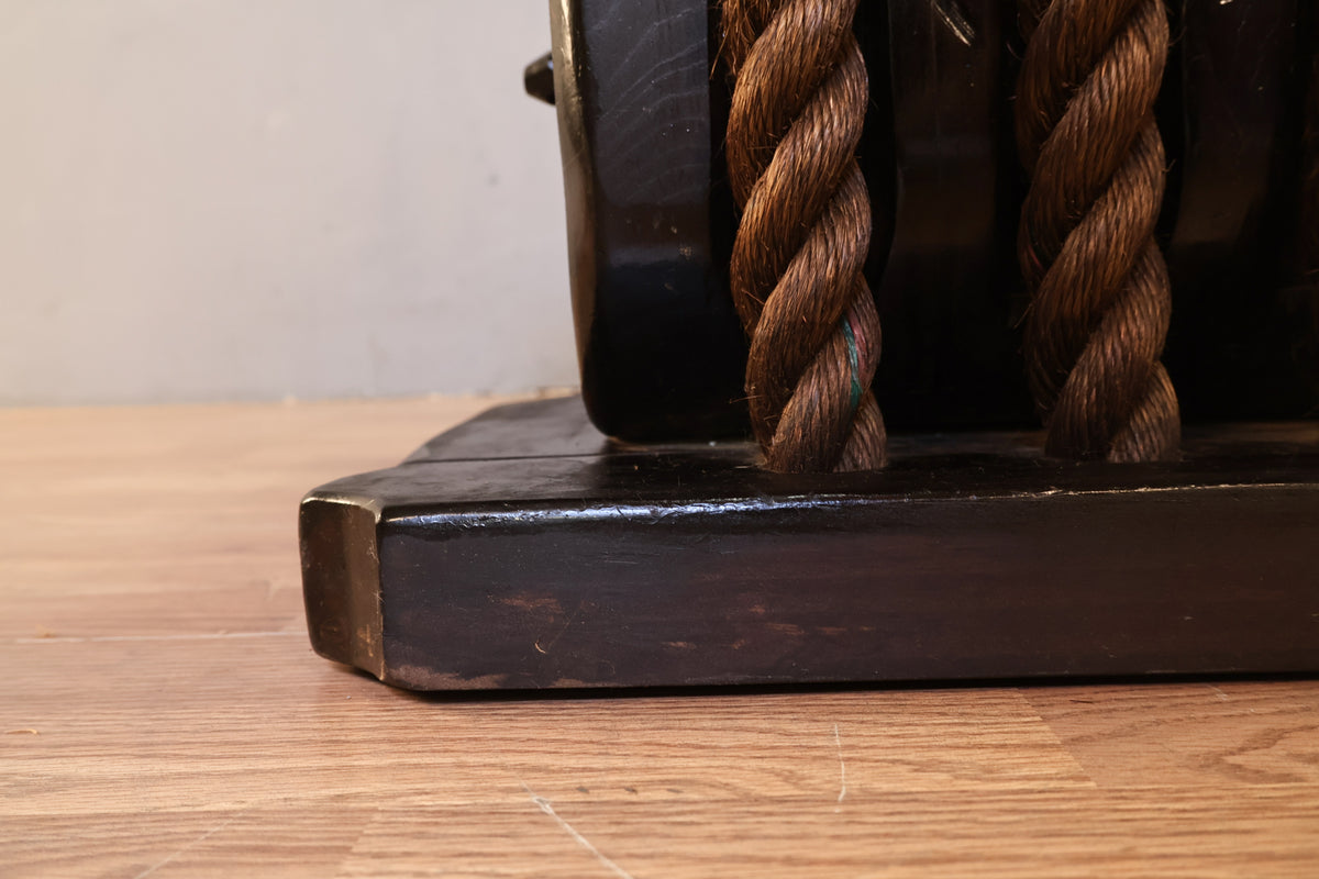 Rustic Rope Pulley End Table - ONLINE ONLY