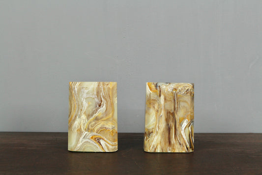 Pair Of Amber Onyx Bookends