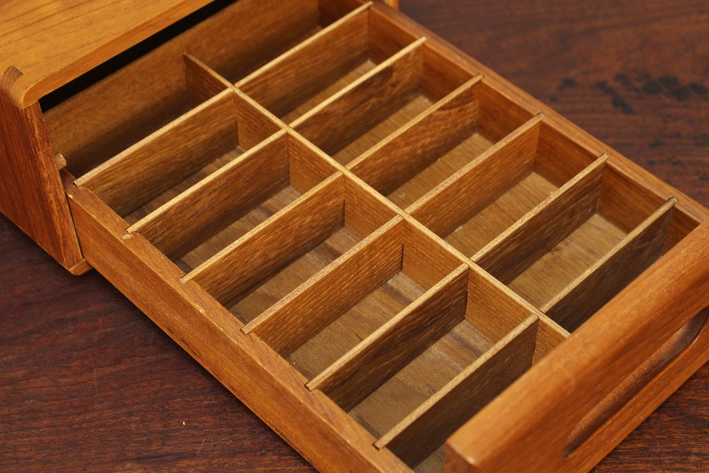 Teak Tabletop 1-Drawer Organizer