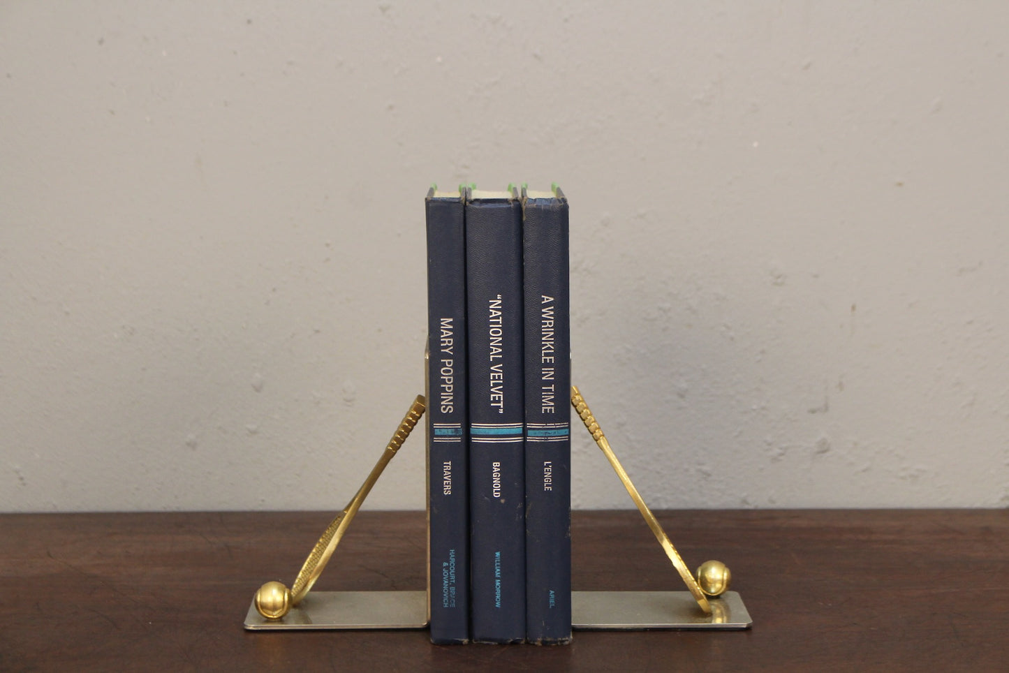Pair of Mixed Metal Tennis Racket Bookends