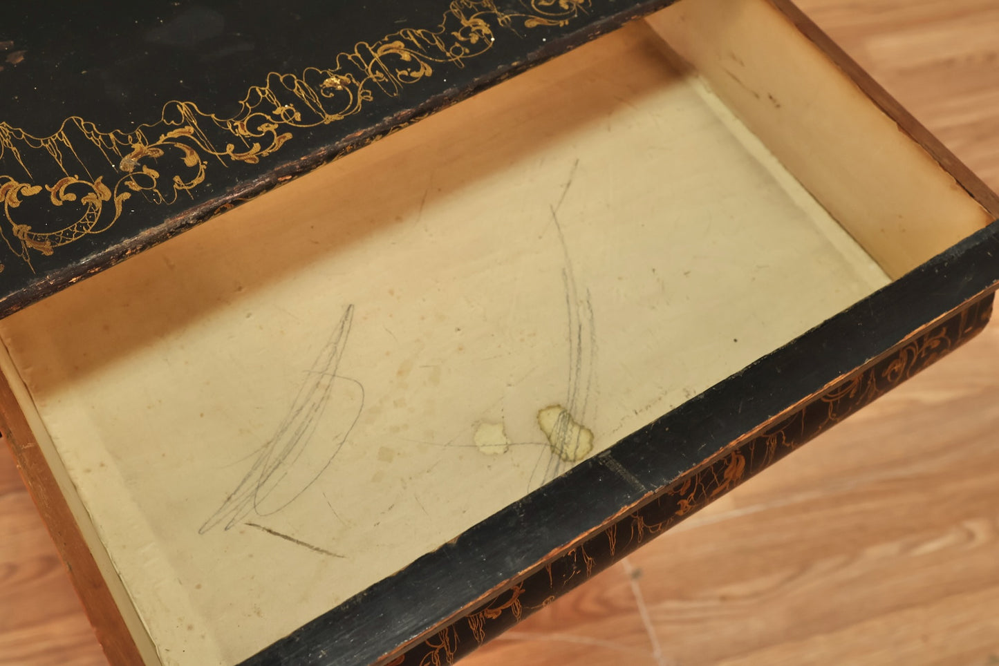 Slender Antique Italian 1-Drawer Side Table - ONLINE ONLY