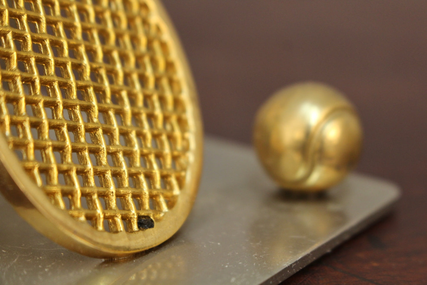 Pair of Mixed Metal Tennis Racket Bookends