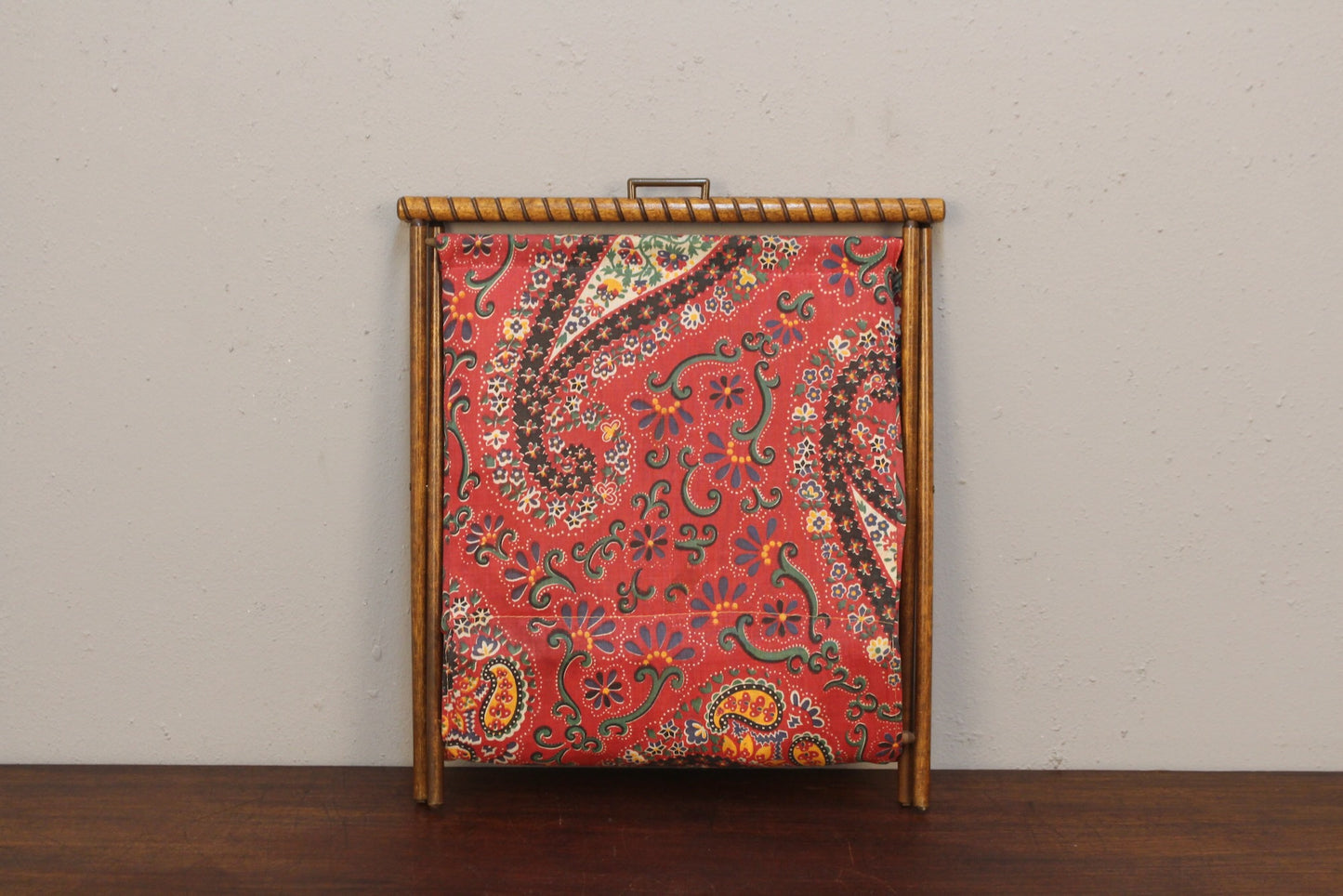 Wood & Paisley Folding Floor Basket