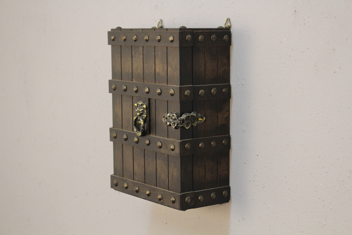 Compact Wall-Hanging Wooden Bar Cabinet