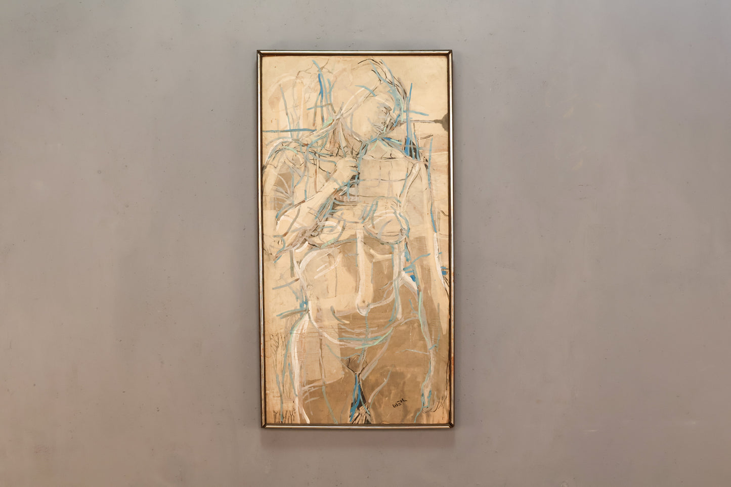 "Bather" Mixed Media Painting