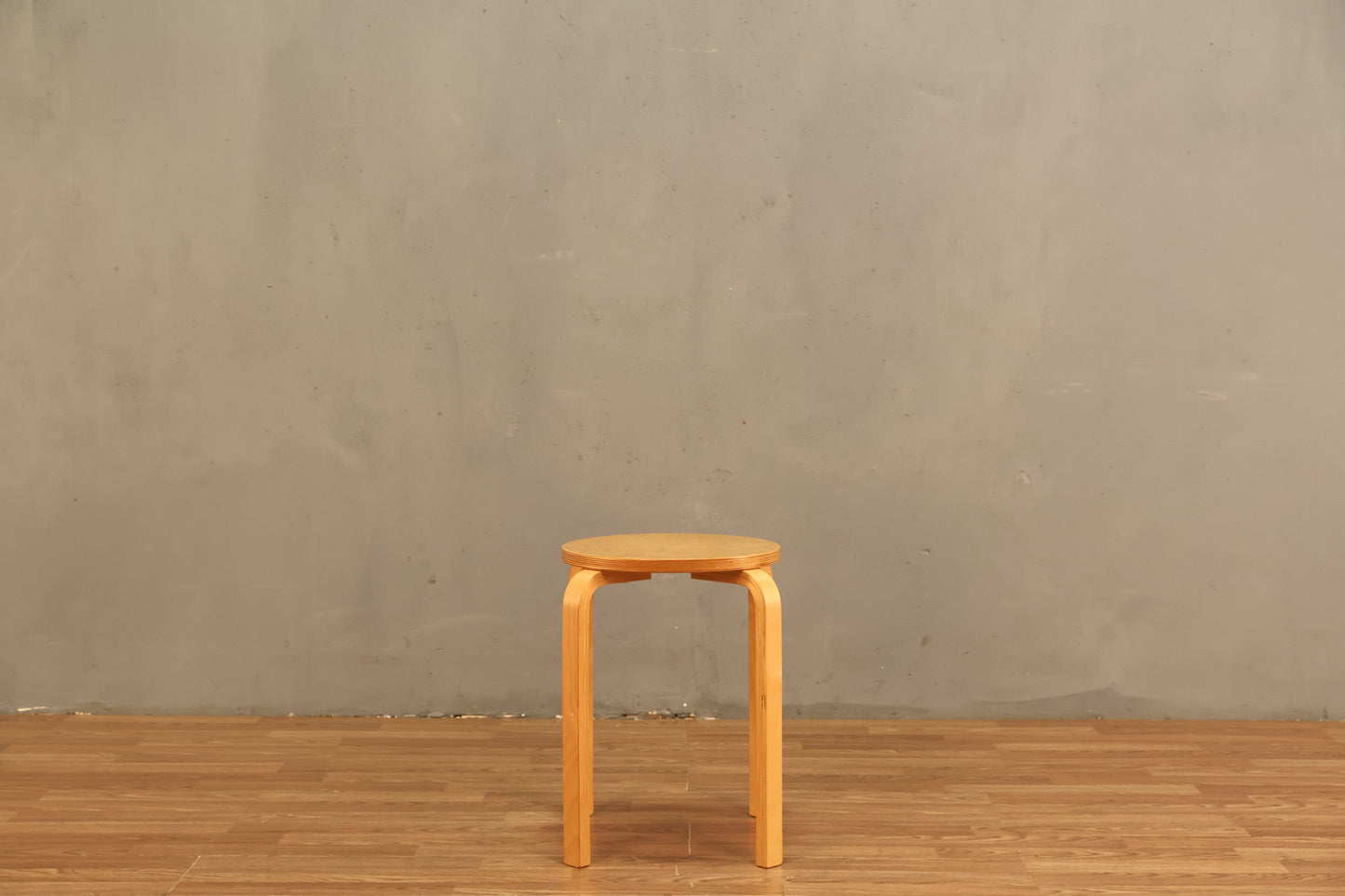 Blonde Bentwood Stool Side Table