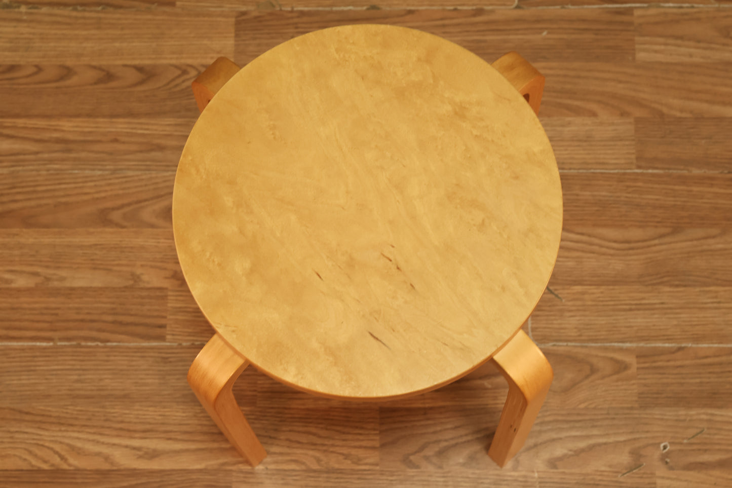 Blonde Bentwood Stool Side Table