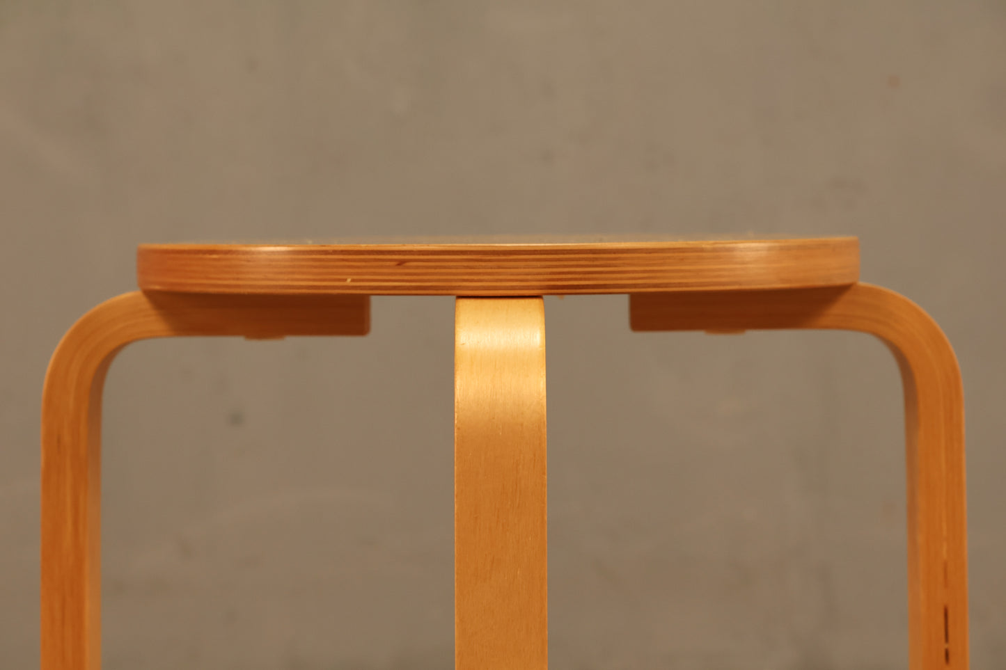 Blonde Bentwood Stool Side Table