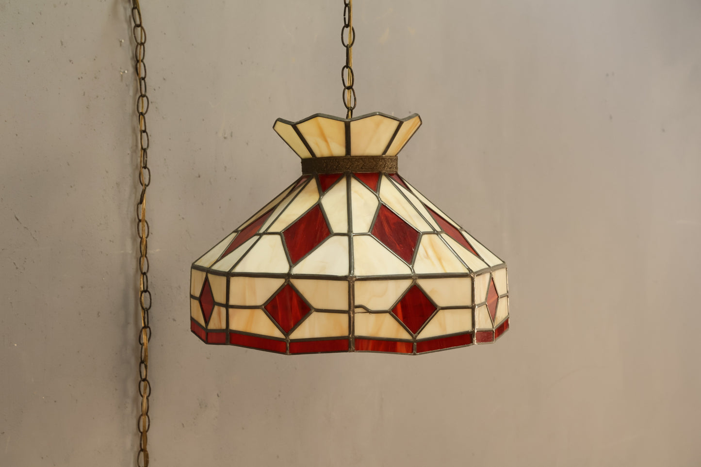 Cherry Vanilla Stained Glass Swag Lamp