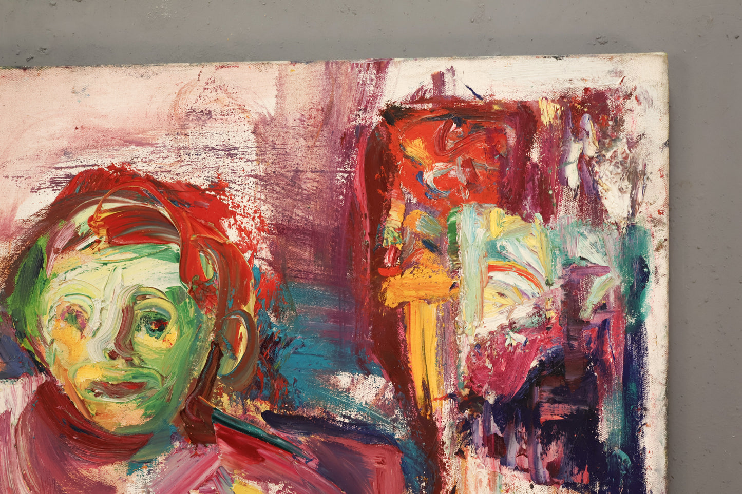 Large "Sneaking Treats" Abstract Painting