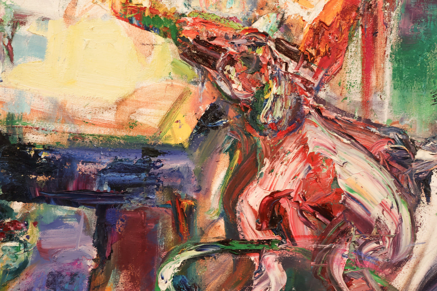 Large "Sneaking Treats" Abstract Painting