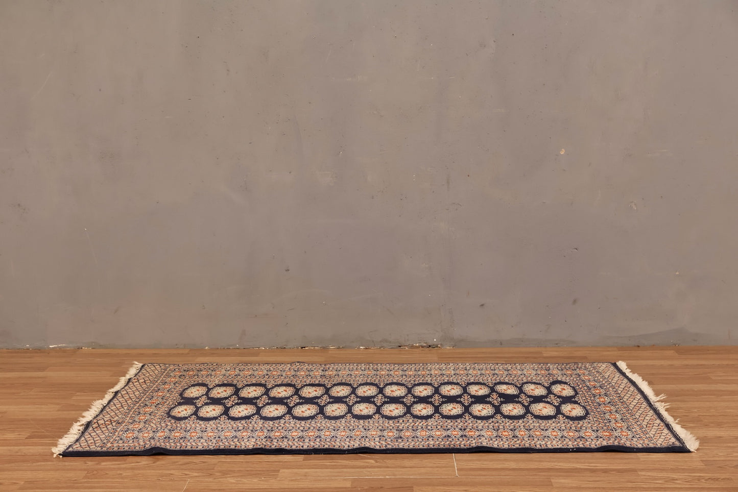 Navy Medallion Wool Area Rug