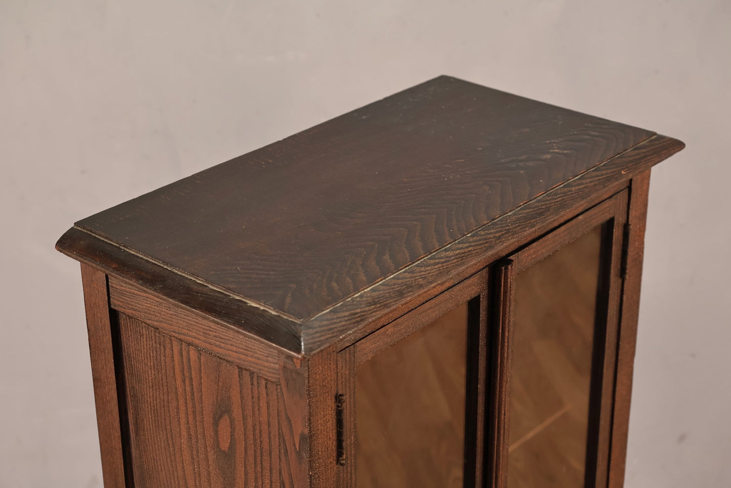 Slim Dark Oak & Glass Cabinet - ONLINE ONLY