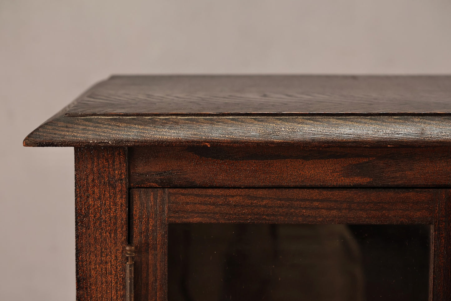Slim Dark Oak & Glass Cabinet - ONLINE ONLY