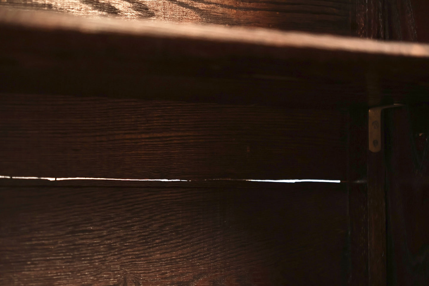 Slim Dark Oak & Glass Cabinet - ONLINE ONLY