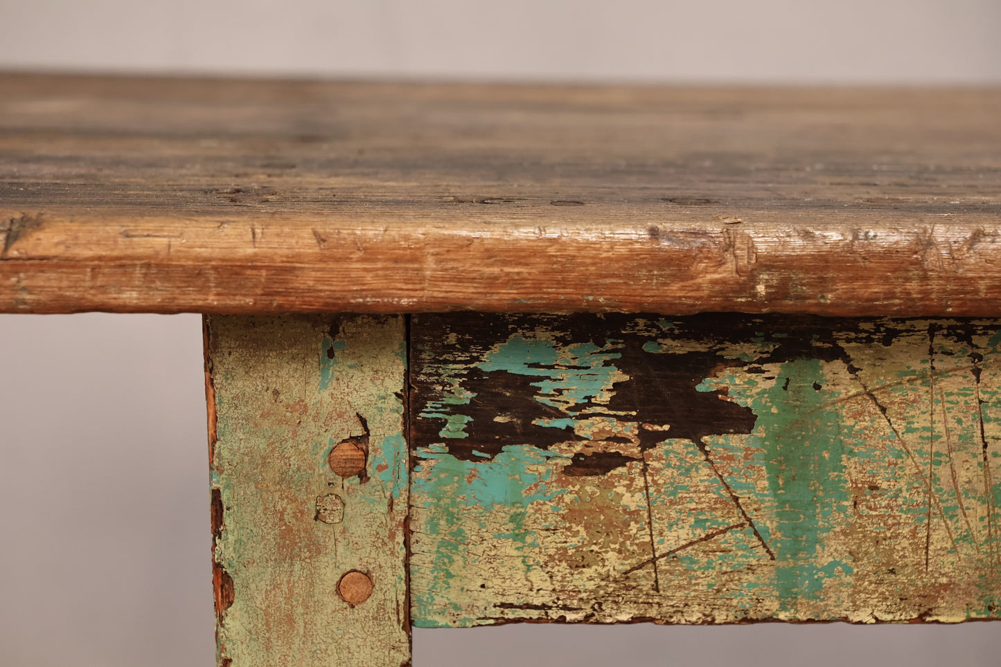 Distressed Farmhouse Green Kitchen Table