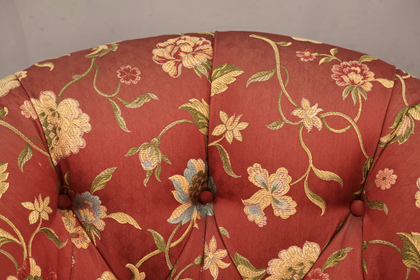 Tufted Scarlet Floral Club Chair - ONLINE ONLY