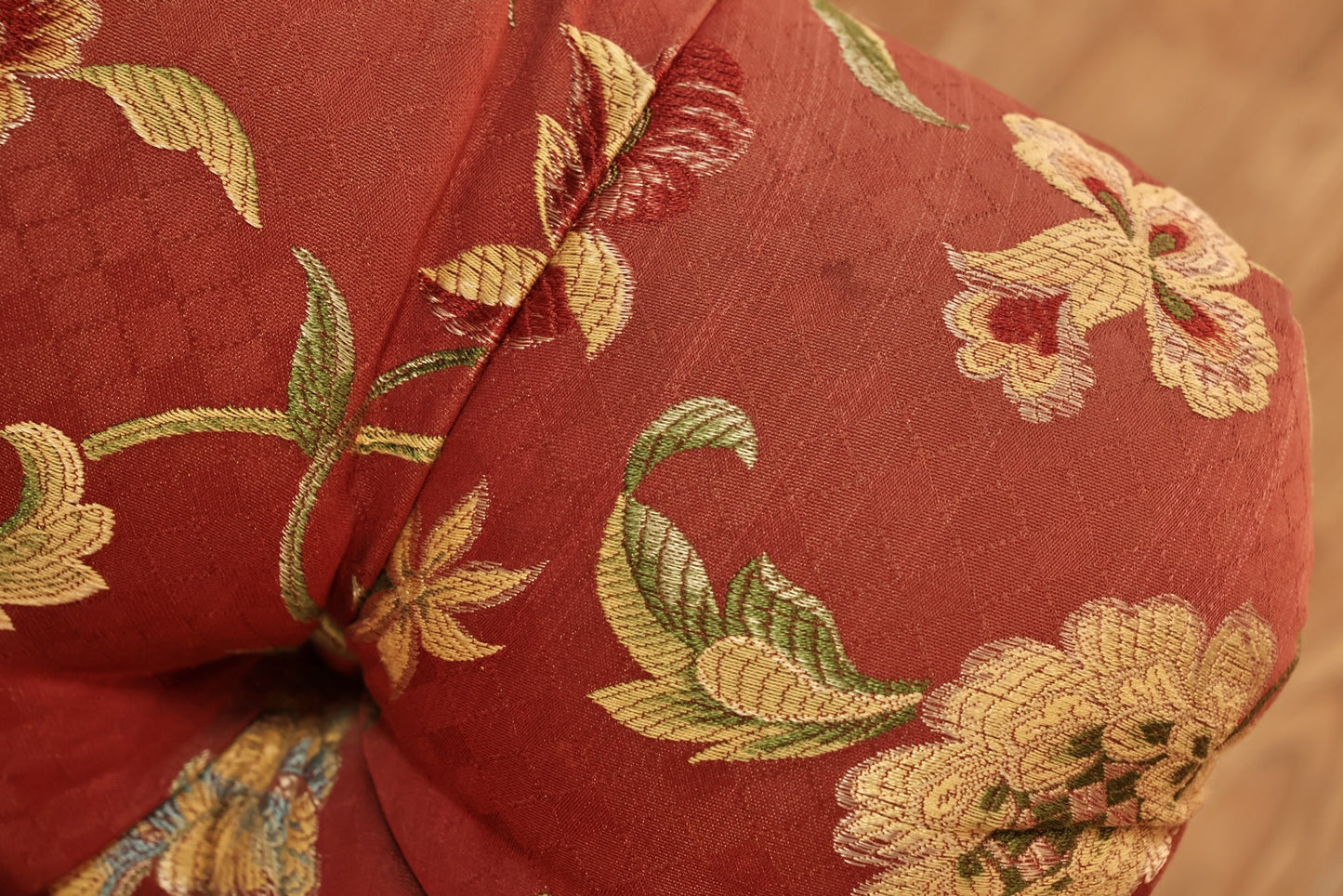 Tufted Scarlet Floral Club Chair - ONLINE ONLY