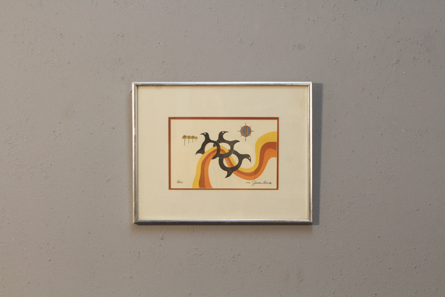 "Flock" 1973 Jackson Beardy Serigraph