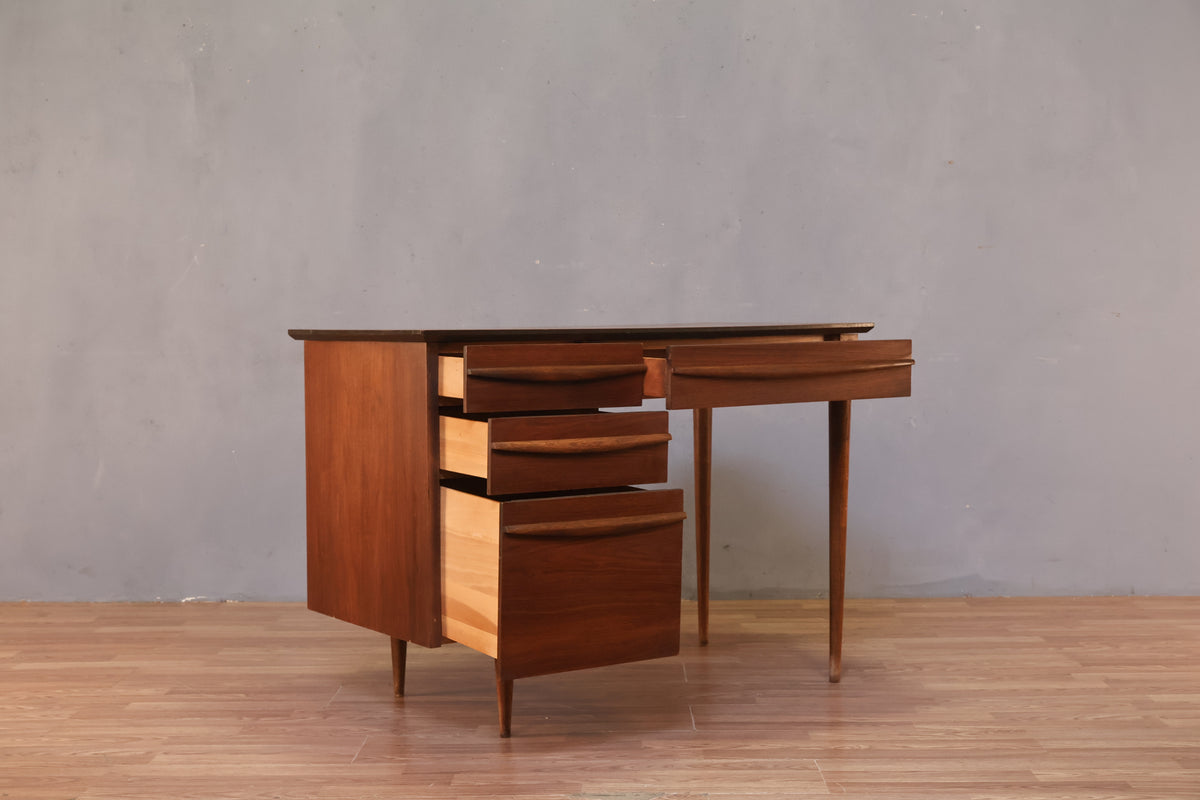 Flanders Walnut 4-Drawer Desk