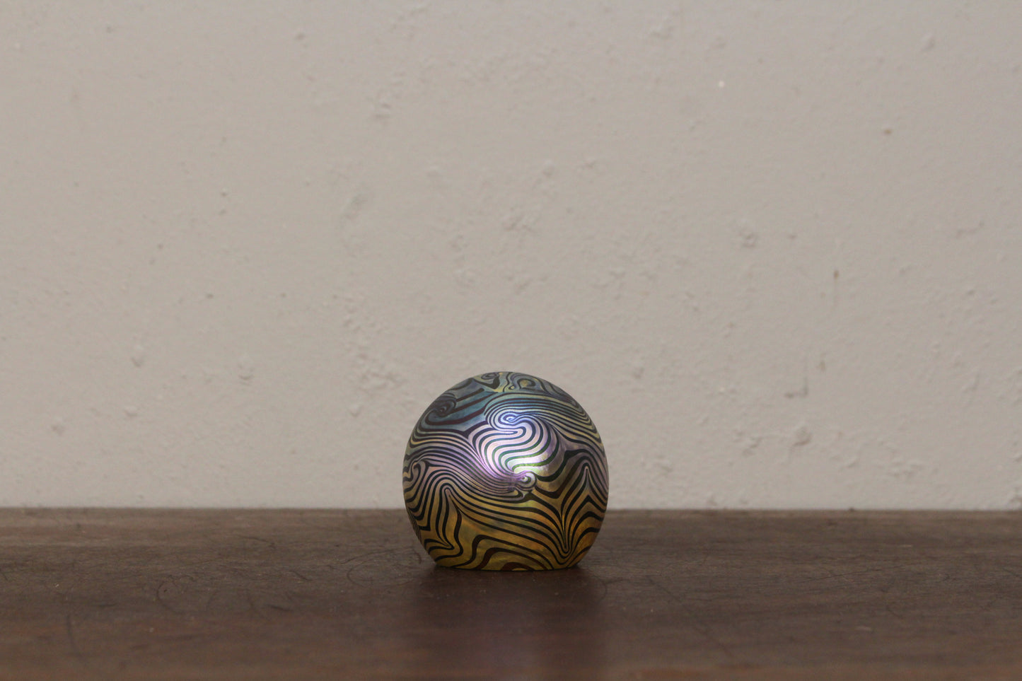 1980s Swirl Glass Orb Paperweight
