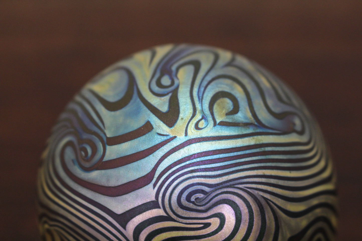 1980s Swirl Glass Orb Paperweight