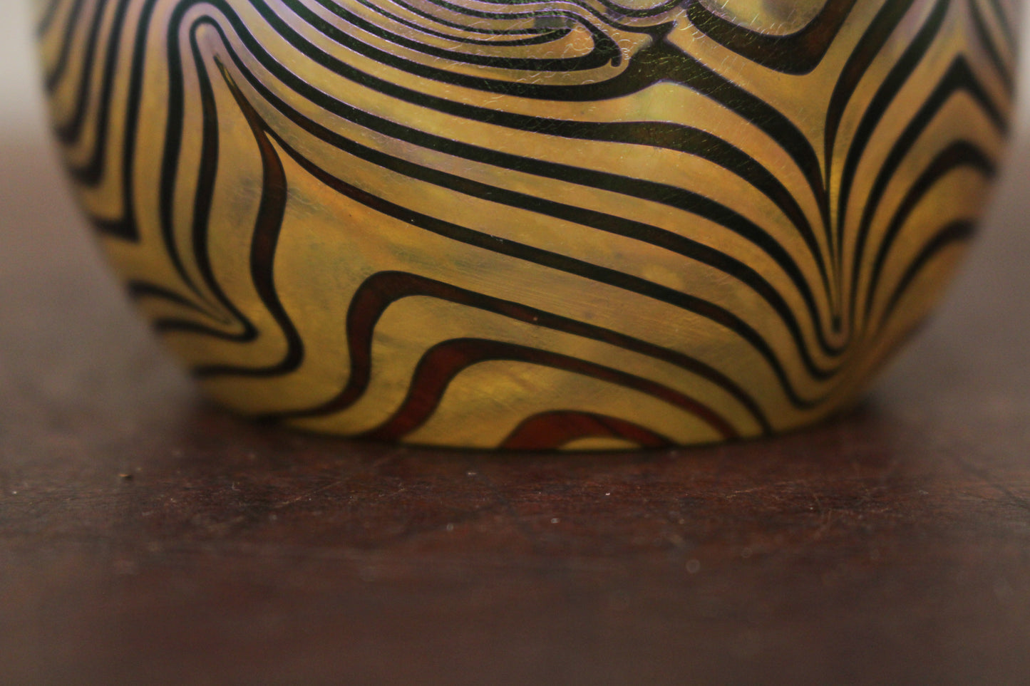 1980s Swirl Glass Orb Paperweight