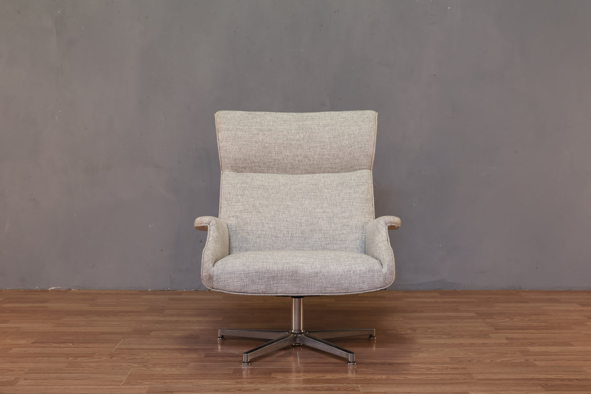 Modern Dove Gray Tweed Lounge Chair - ONLINE ONLY