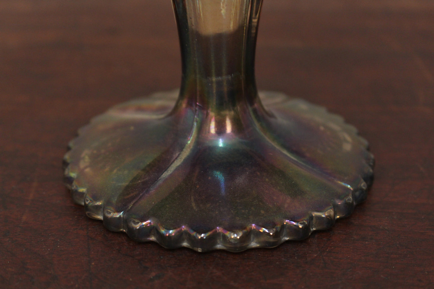 Amethyst Carnival Glass Compote Dish
