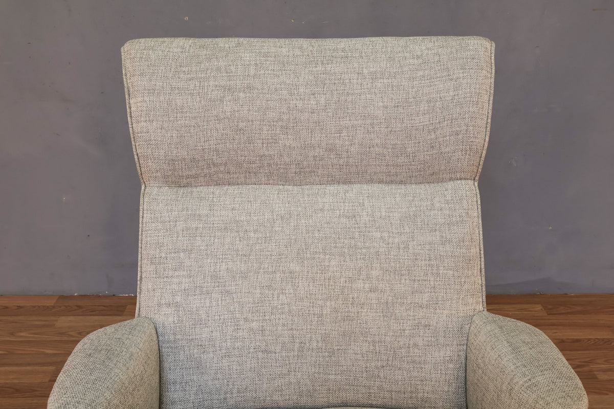 Modern Dove Gray Tweed Lounge Chair