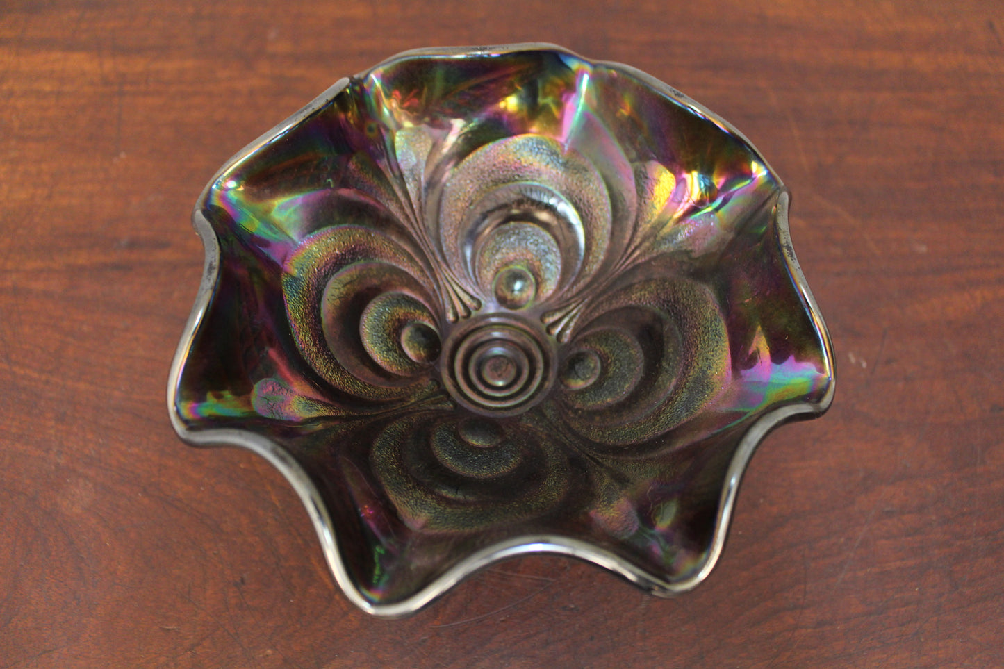 Amethyst Carnival Glass Bowl