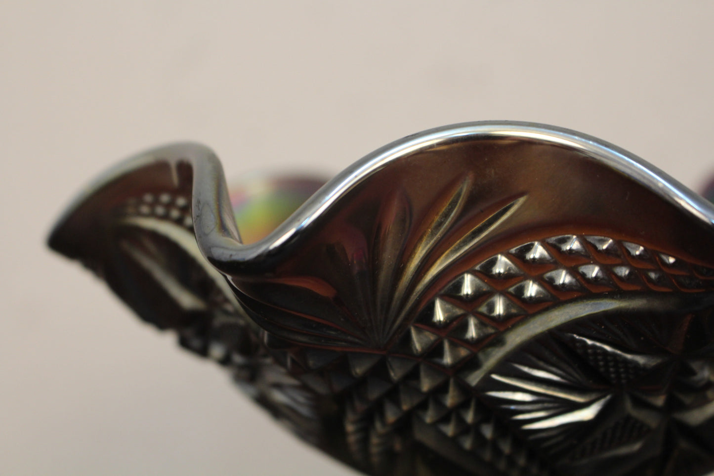 Amethyst Carnival Glass Bowl
