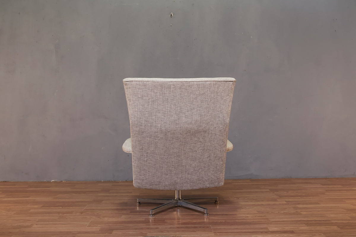 Modern Dove Gray Tweed Lounge Chair - ONLINE ONLY