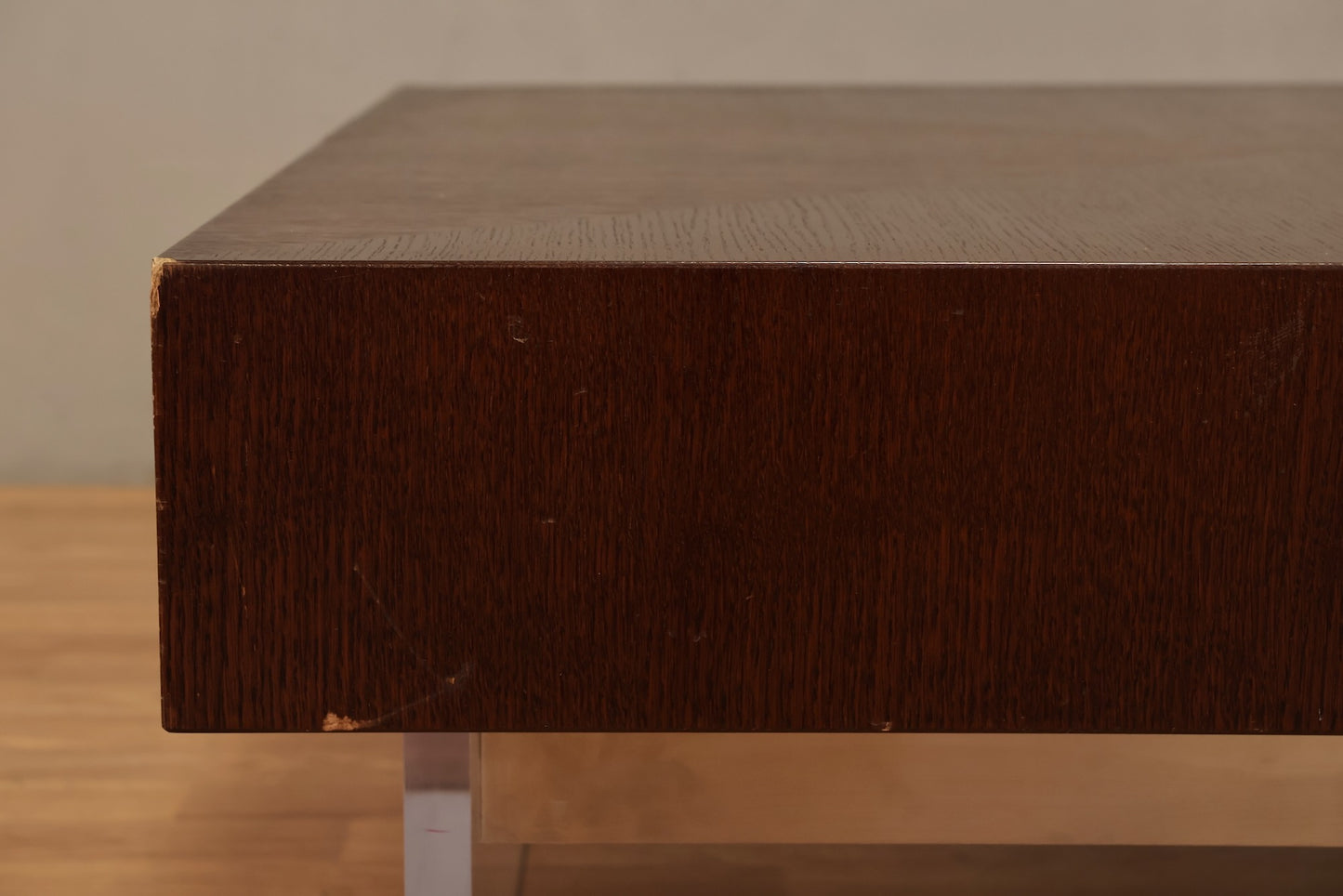Large Dark Wood & Lucite Coffee Table - ONLINE ONLY