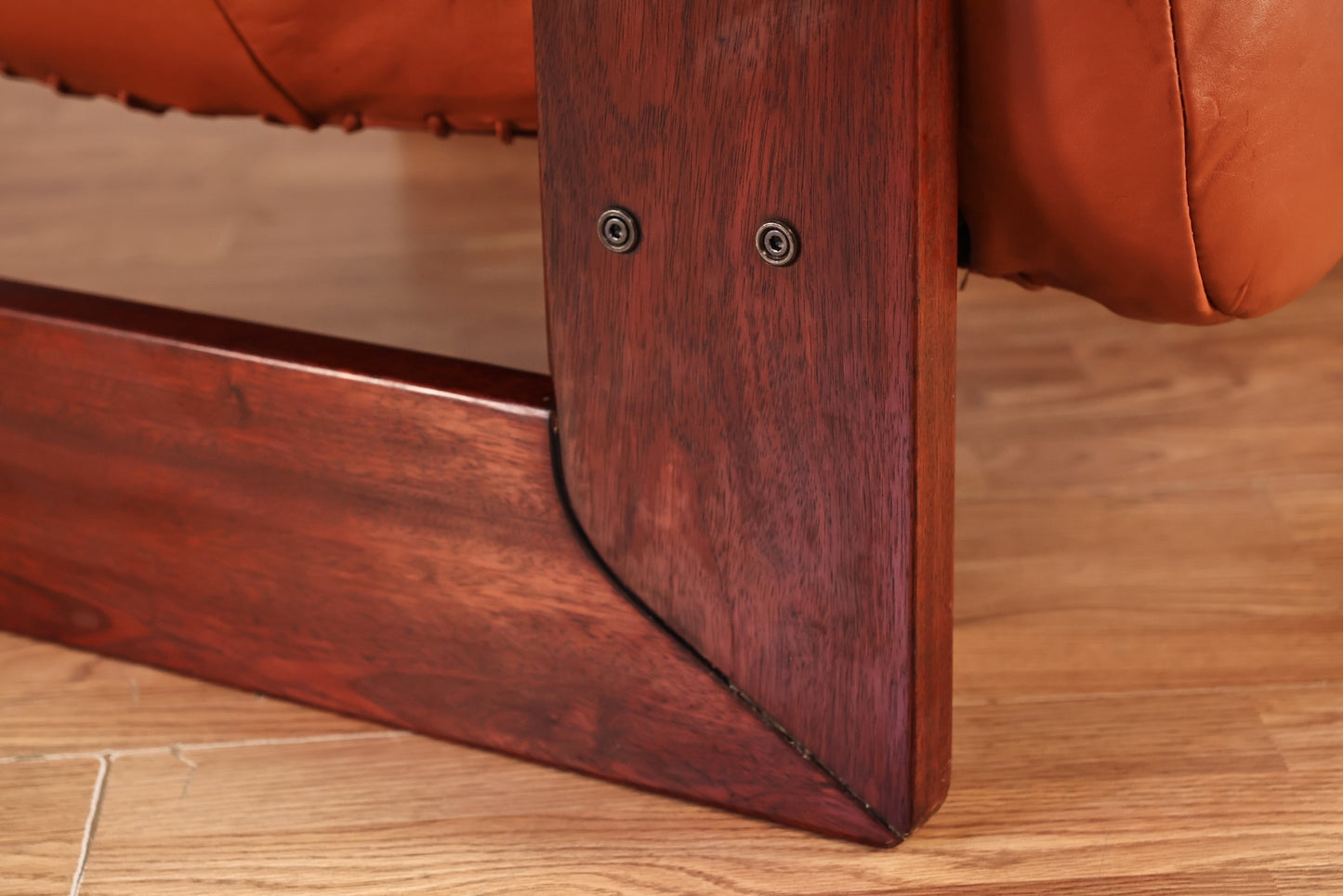 Brazilian Russet Leather Lounge Chair & Ottoman - ONLINE ONLY