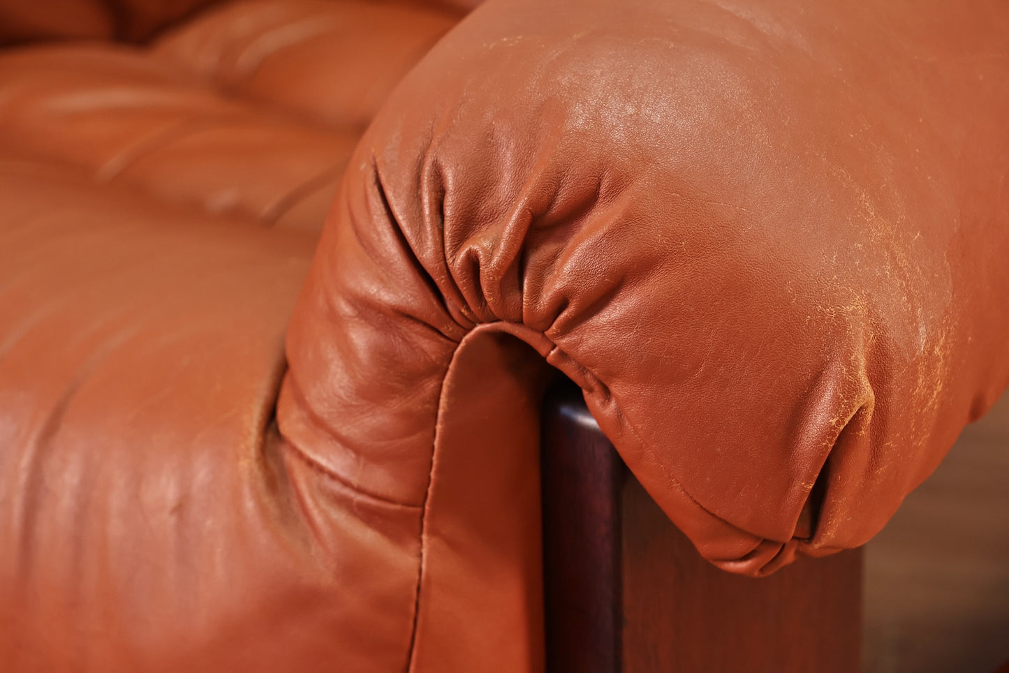 Brazilian Russet Leather Lounge Chair & Ottoman - ONLINE ONLY