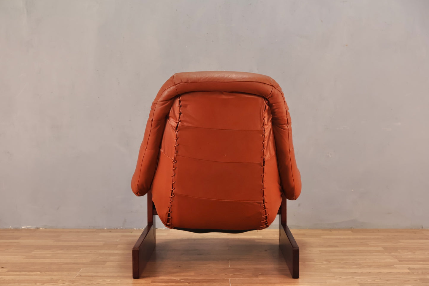 Brazilian Russet Leather Lounge Chair & Ottoman - ONLINE ONLY