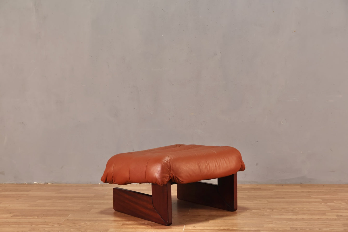 Brazilian Russet Leather Lounge Chair & Ottoman - ONLINE ONLY