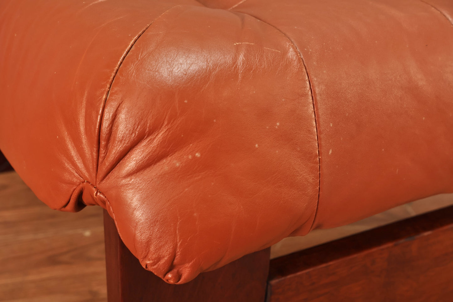 Brazilian Russet Leather Lounge Chair & Ottoman - ONLINE ONLY