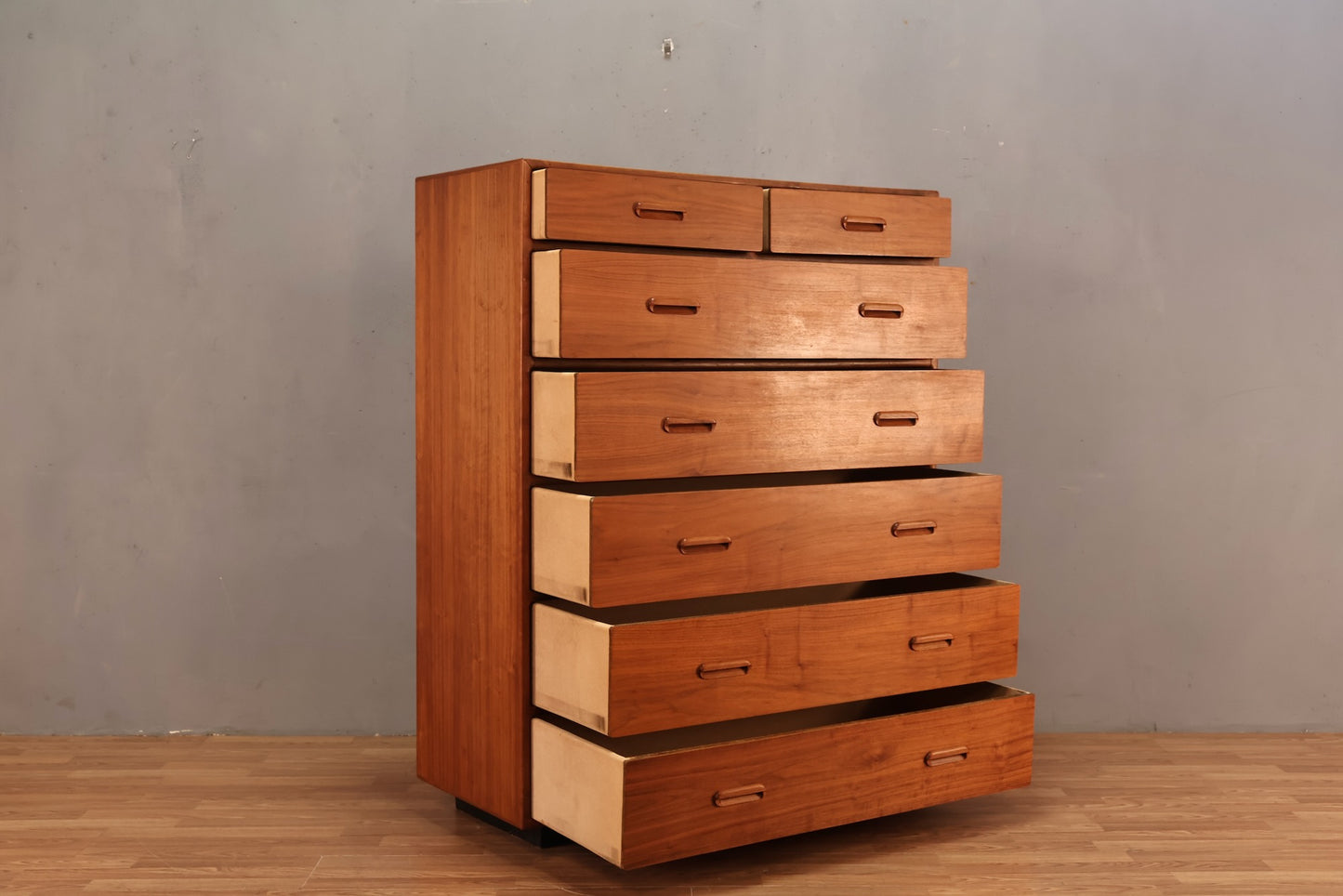 Mid Century Teak 7-Drawer Highboy Dresser