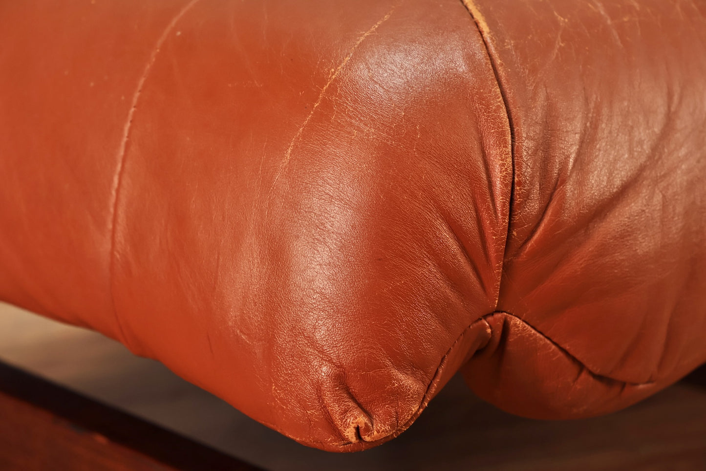 Brazilian Russet Leather Lounge Chair & Ottoman - ONLINE ONLY