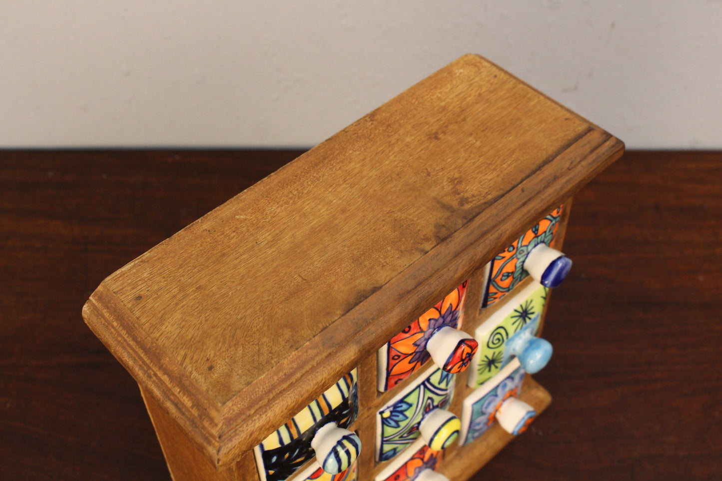 Contemporary Ceramic & Wood Organizer