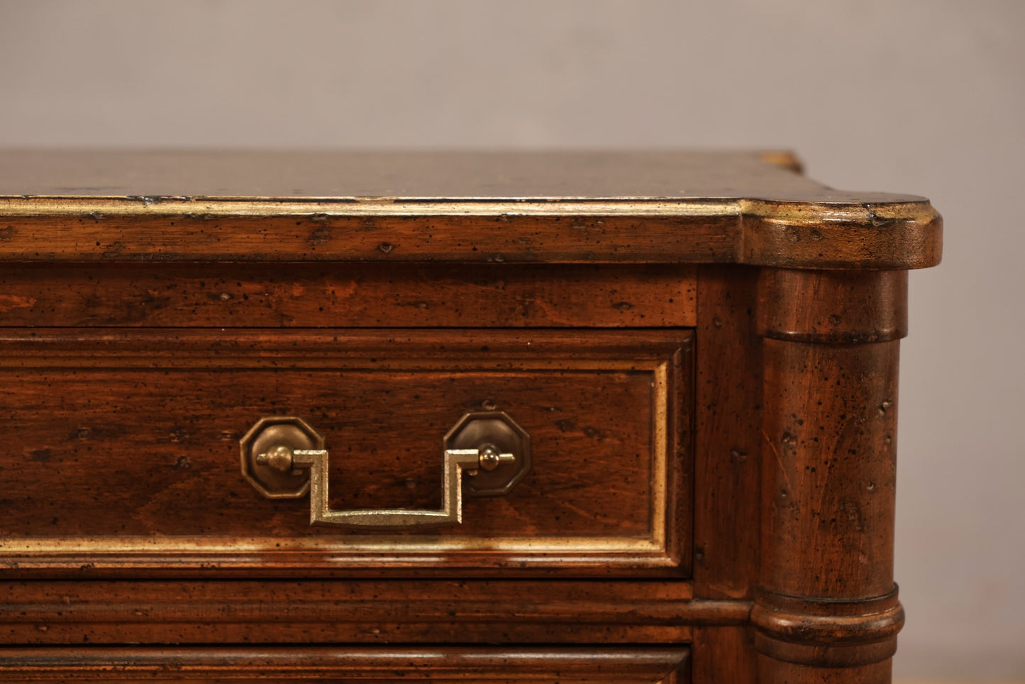 Petite Neoclassical 3-Drawer Side Table
