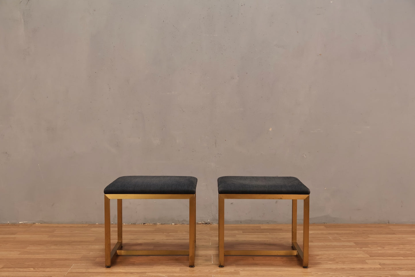 Navy & Brushed Brass Stool - ONLINE ONLY