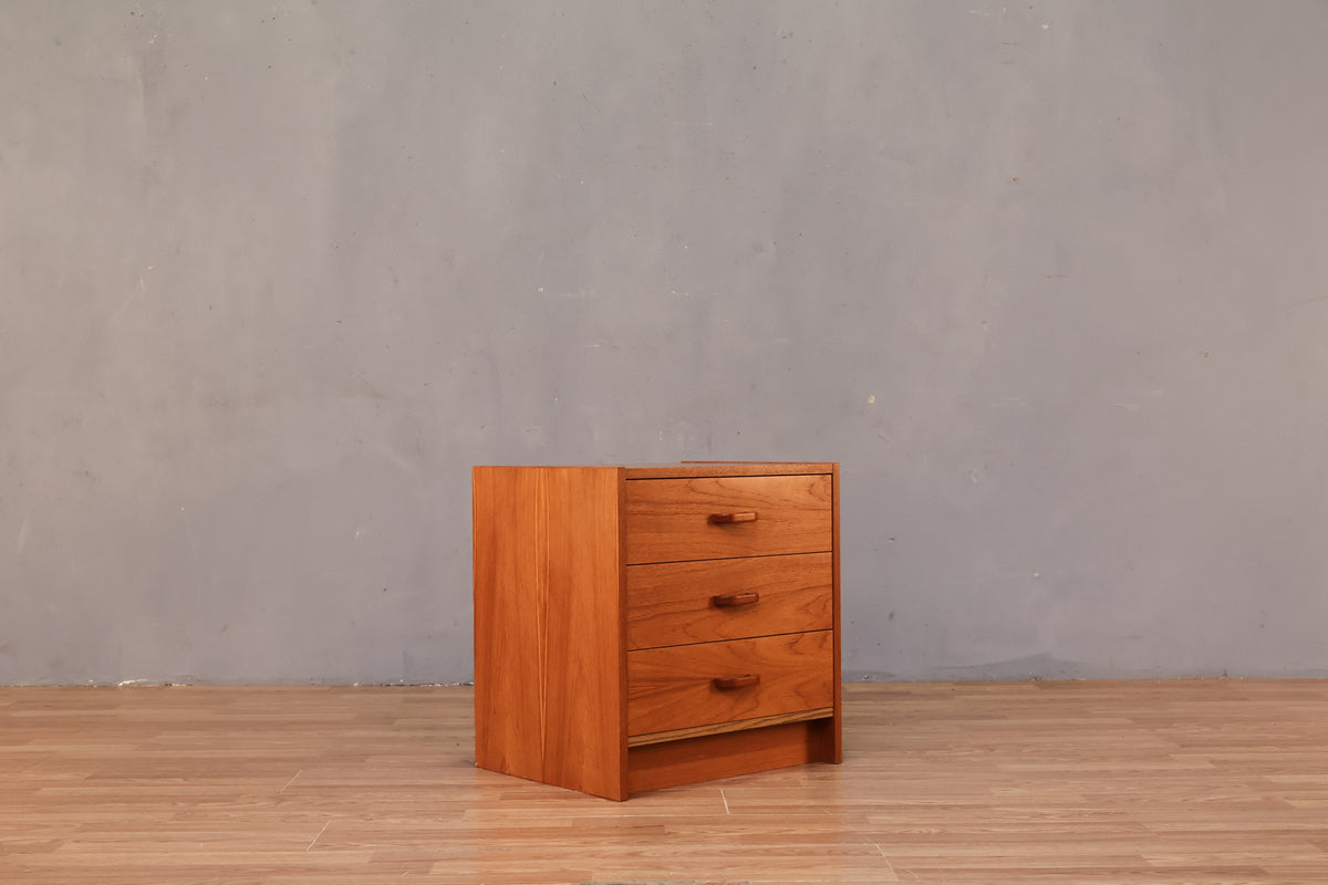 Danish Teak 3-Drawer Nightstand