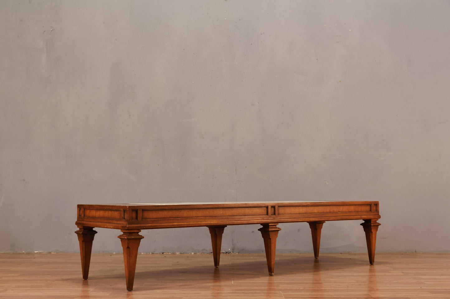 Neoclassical Walnut & Marble Coffee Table - ONLINE ONLY