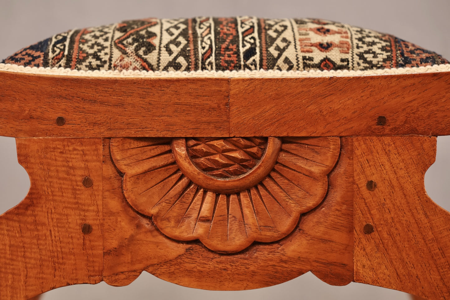 Carved "Gondola"-Style Stool