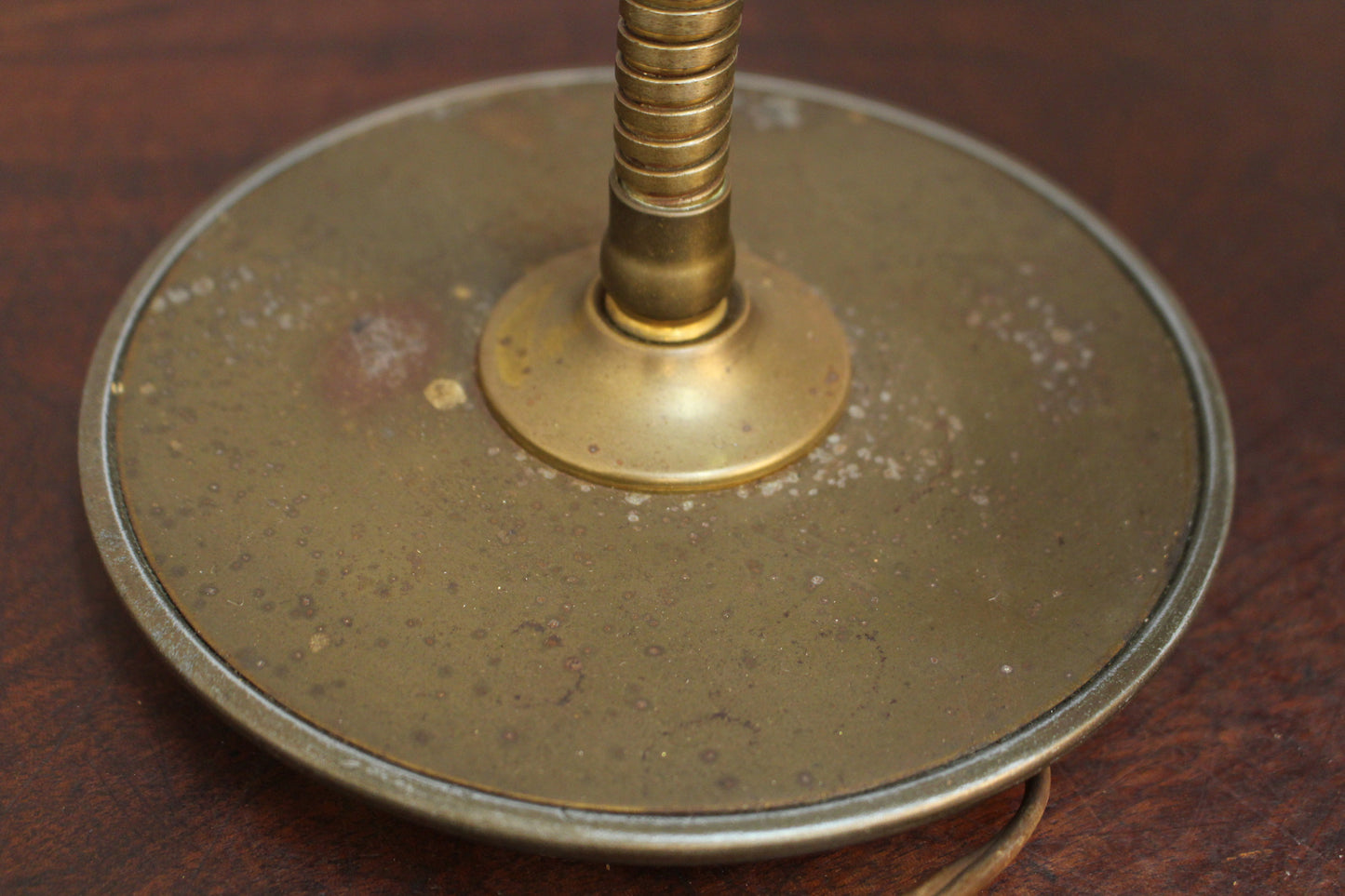 Mid Century Black & Brass Saucer Table Lamp